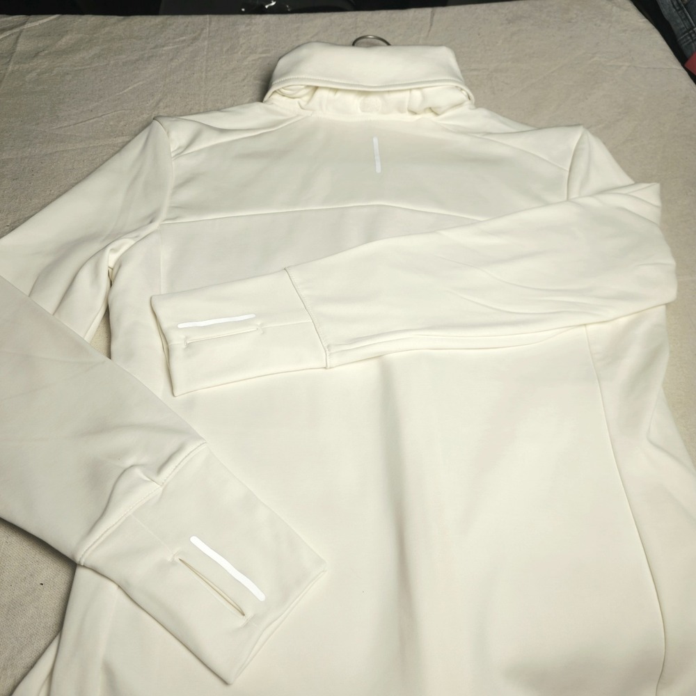 Layer 8 Subzero Jacket Winter White Quilted Hybrid Hidden Hood Athleisure Sporty - Picture 7 of 10